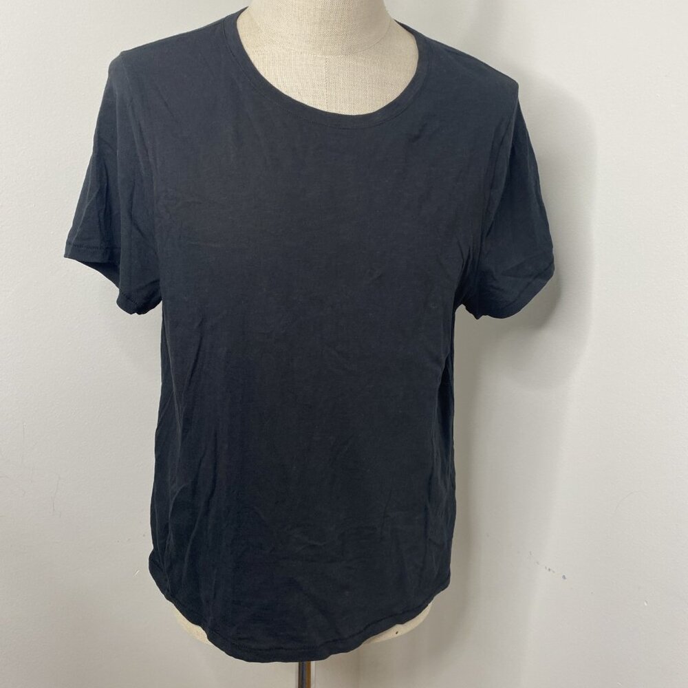 J Crew Cotton T-Shirt Women Sz XXL 2XL Black Shirt Sleeve Top Vintage Cotton